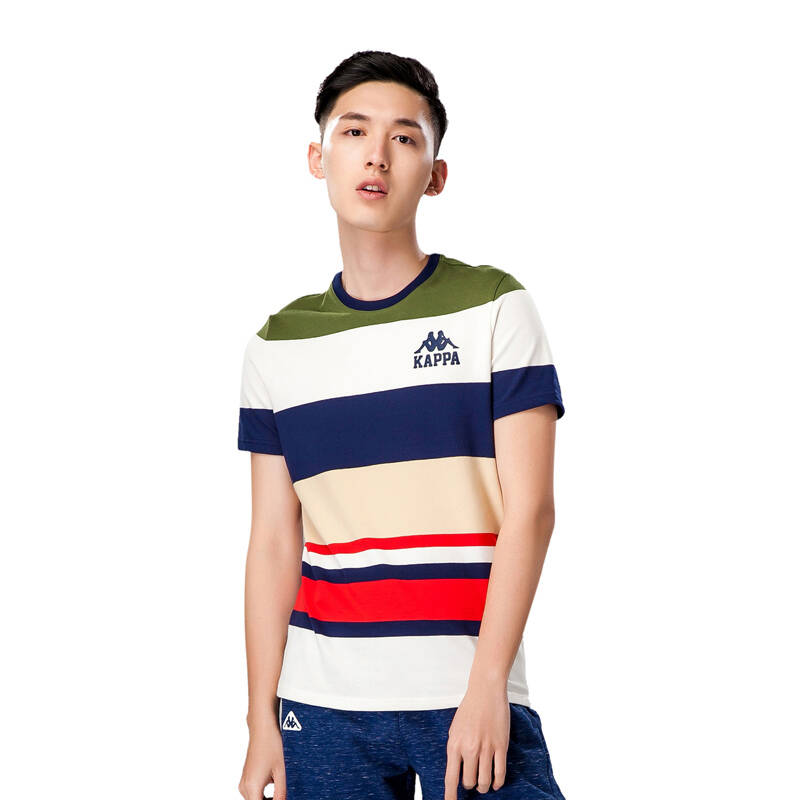 卡帕kappa背靠背 男短袖t恤 2015春夏新品运动休闲圆领撞色短袖 k0512