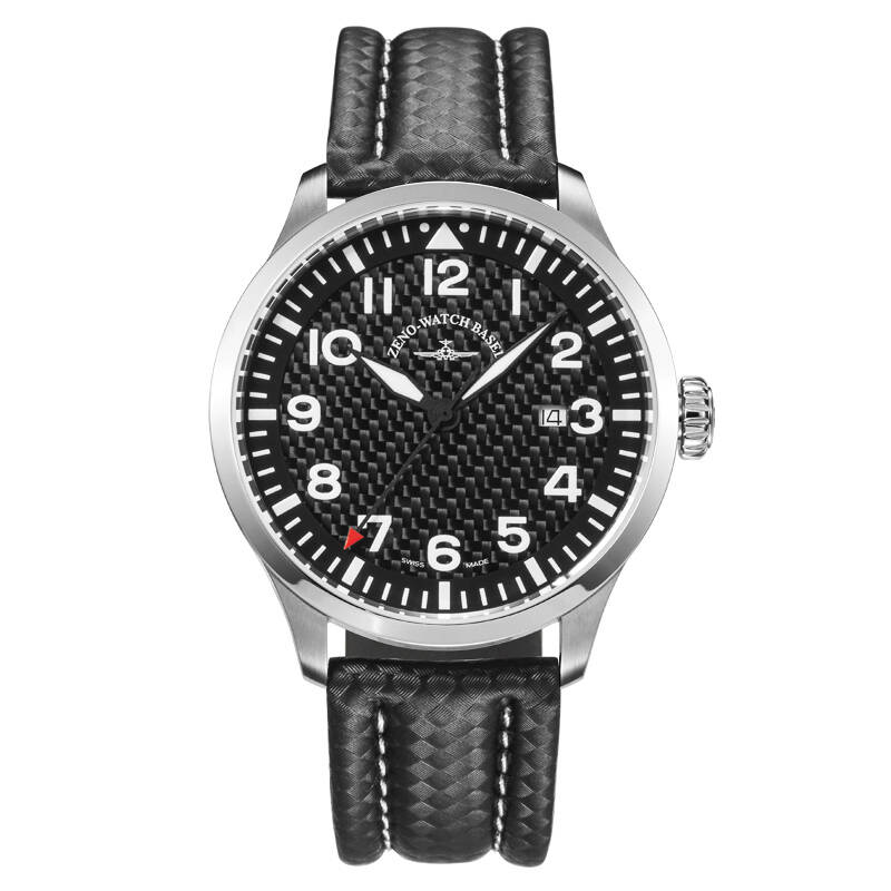 瑞士zeno芝诺 蓝宝石玻璃石英表 真皮表带商务男表 男士手表 飞行员表