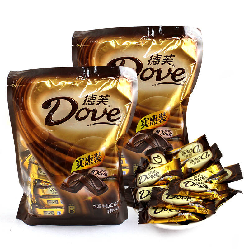 德芙丝滑牛奶巧克力516g袋装 2袋
