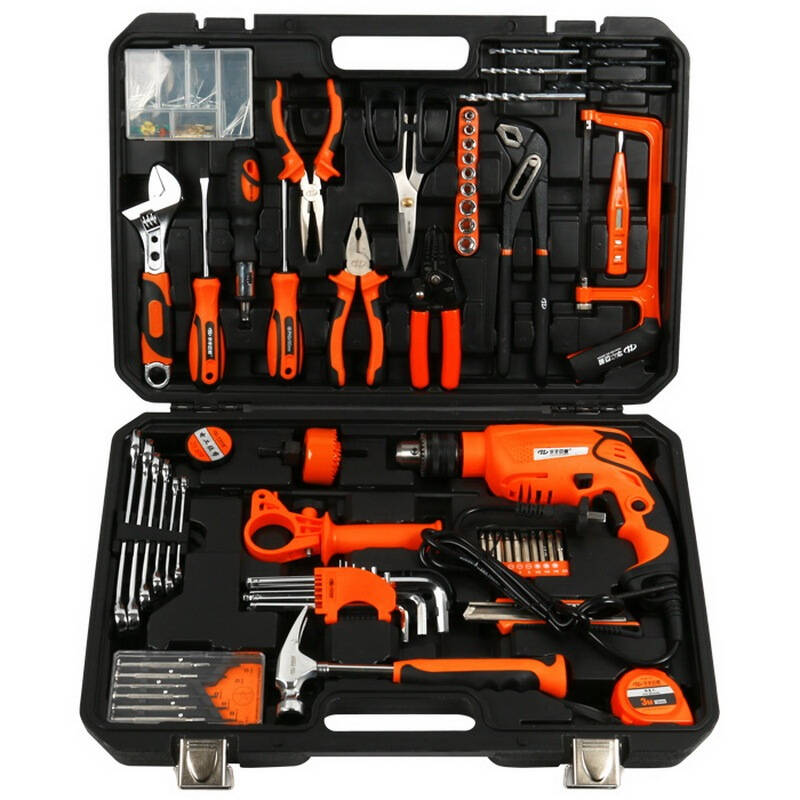 华丰巨箭 hf-81127a 电动工具冲击钻套装 127件综合家用组套手枪钻手