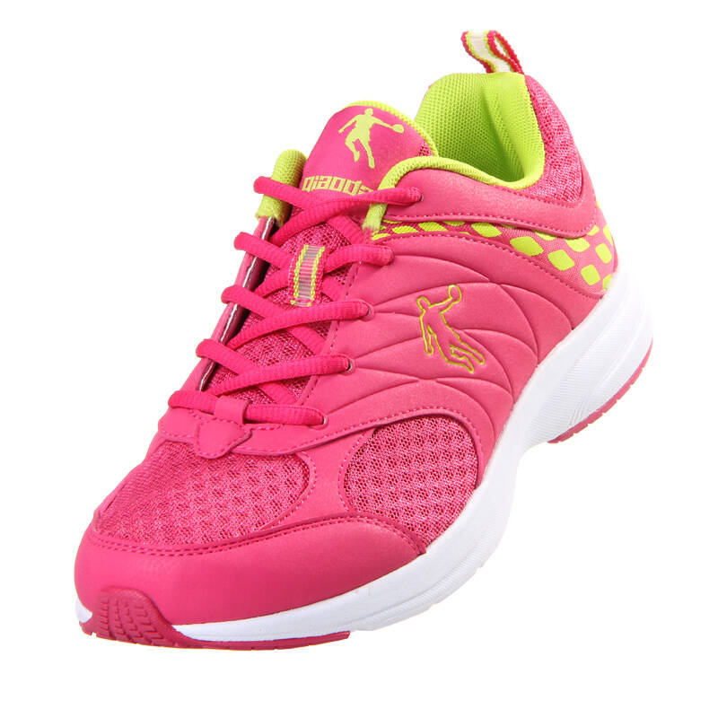 乔丹秋冬运动鞋 休闲透气女跑步鞋简约时尚休闲鞋 黑色/茜红 35.