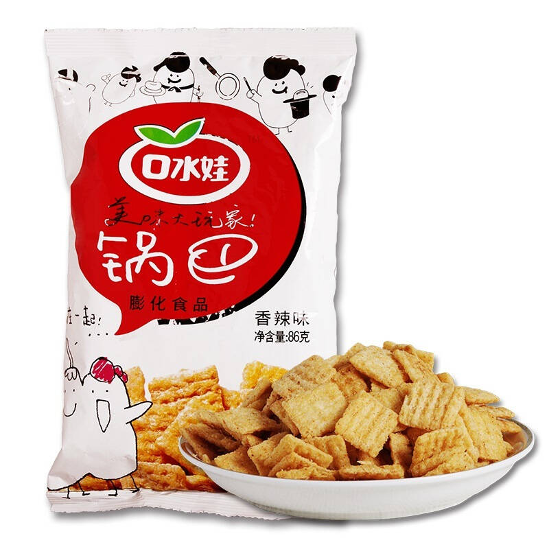 口水娃 锅巴 香辣味 86g 自营
