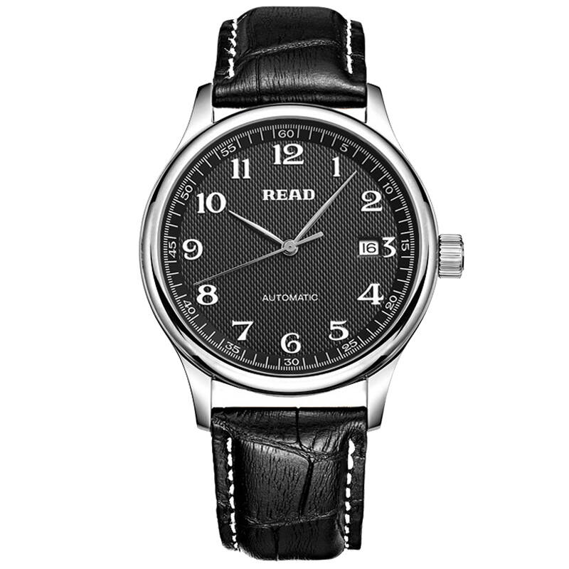 锐力(read)手表 皇家骑士系列全自动机械男表r8003g 黑面数字黑带