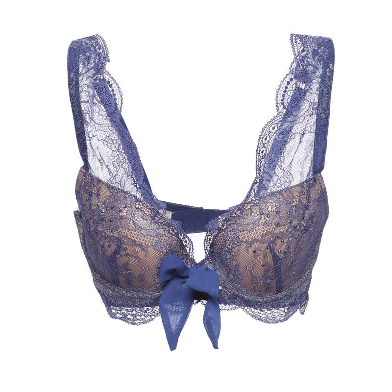艾格内衣 etam 亮钻蕾丝魔力丰胸文胸13076715541 蓝色 70b