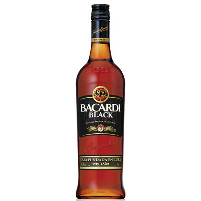 洋酒bacardi black 百加得黑朗姆酒 原装进口洋酒 750ml