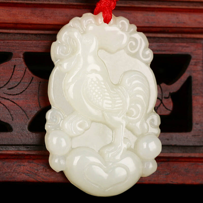 和田玉十二生肖吊坠玉坠 鸡