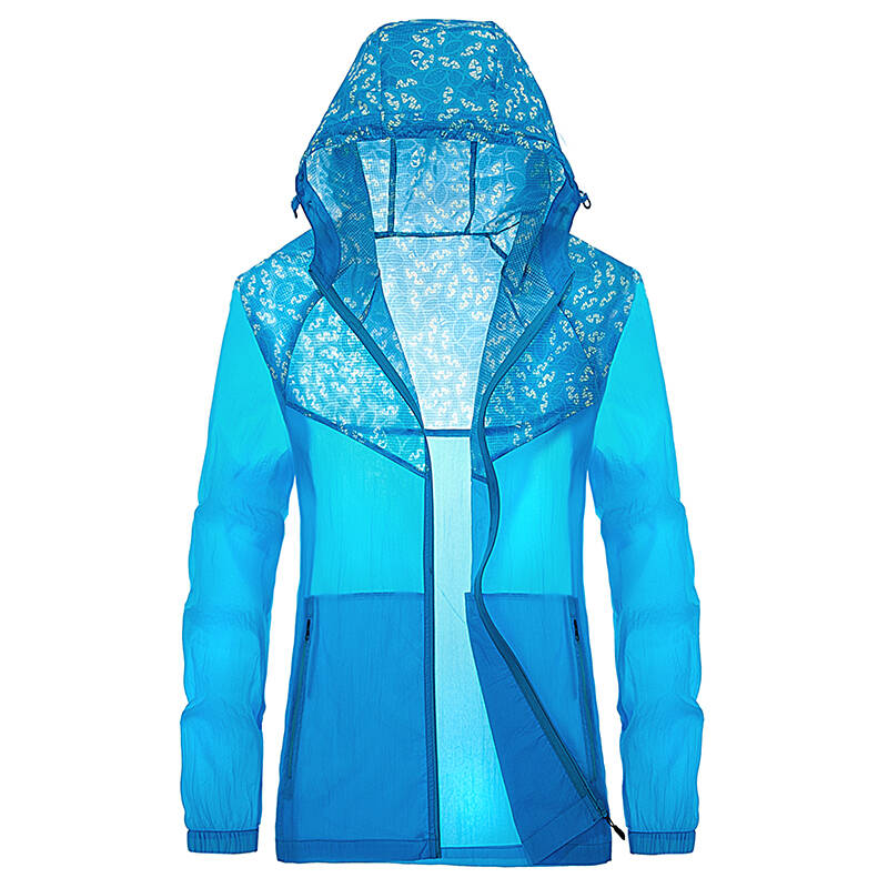 自由森林(free forest)皮肤衣女 户外服装运动超薄透气速干衣 蓝色