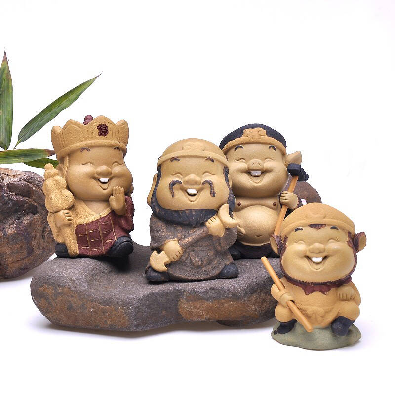 胜艺轩 宜兴茶宠 收藏摆件 逼真 西游人物 师徒四人 西游记