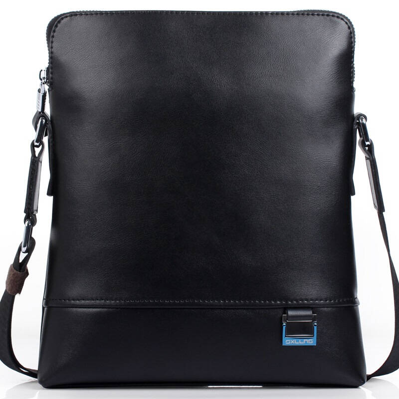 赛伦斯sxllns 男士真皮牛皮商务休闲单肩斜挎男包sx-d3009-1黑色 自营