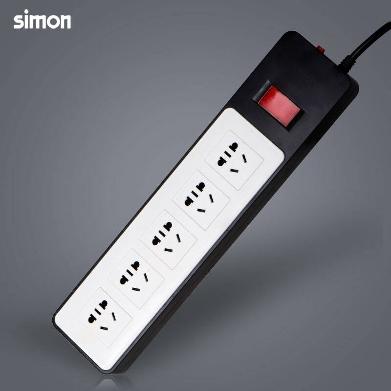 西蒙五位电源插座二三插排插 接线板插排 拖线板