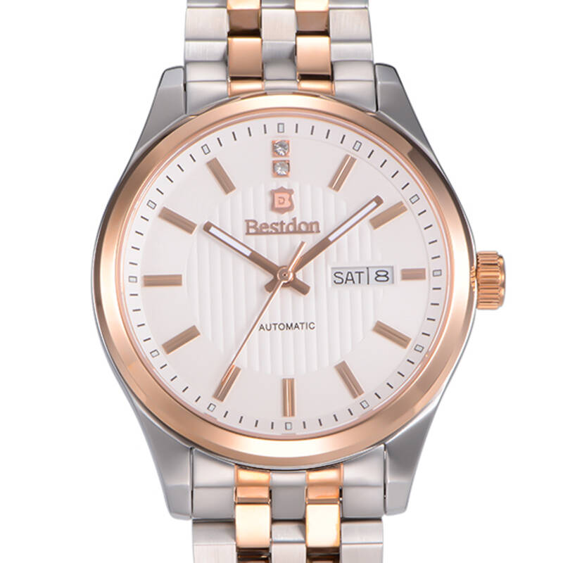 瑞士邦顿(bestdon)男士腕表精钢表带潮流时尚双日历防水全自动机械表