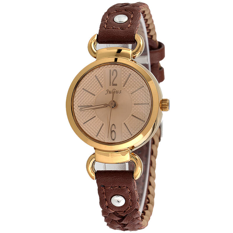 julius 聚利时 石英表 简约大气 爱心时装表编织皮带防水女士手表 ja