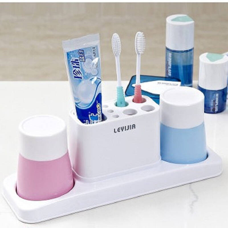 杯 韩国卫生间情侣塑料刷牙杯浴室放牙膏牙具座洗漱用品收纳置物层架