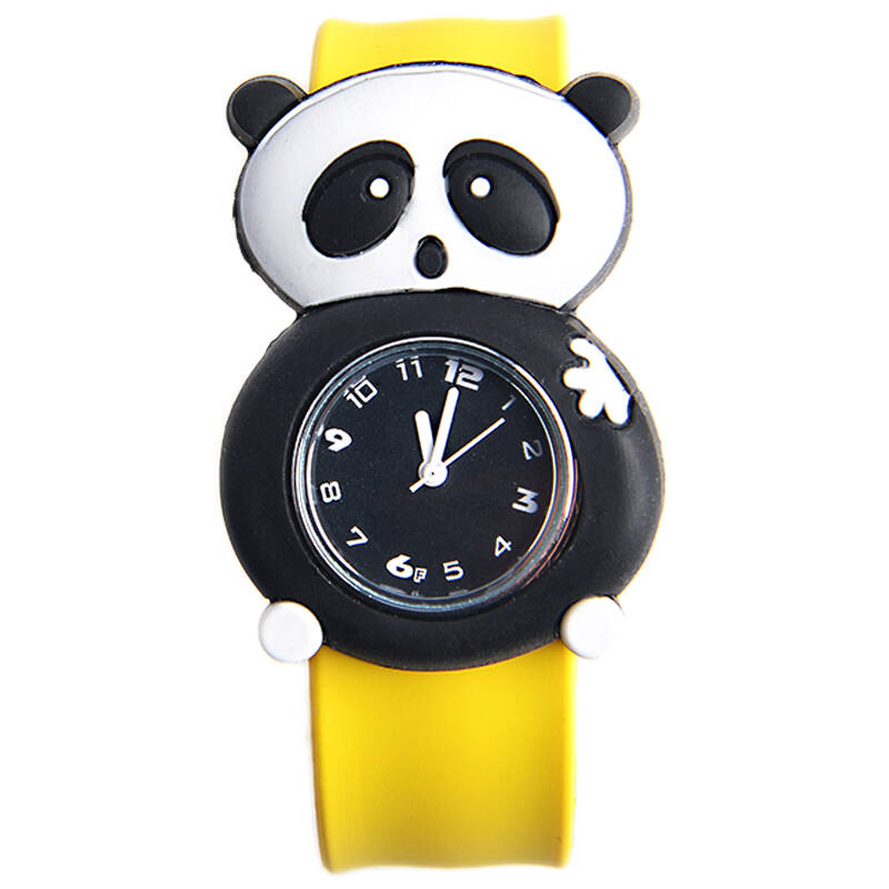 中国熊猫漫画时尚礼物啪啪男孩学生表可爱女孩拍拍儿童手表卡通表果冻