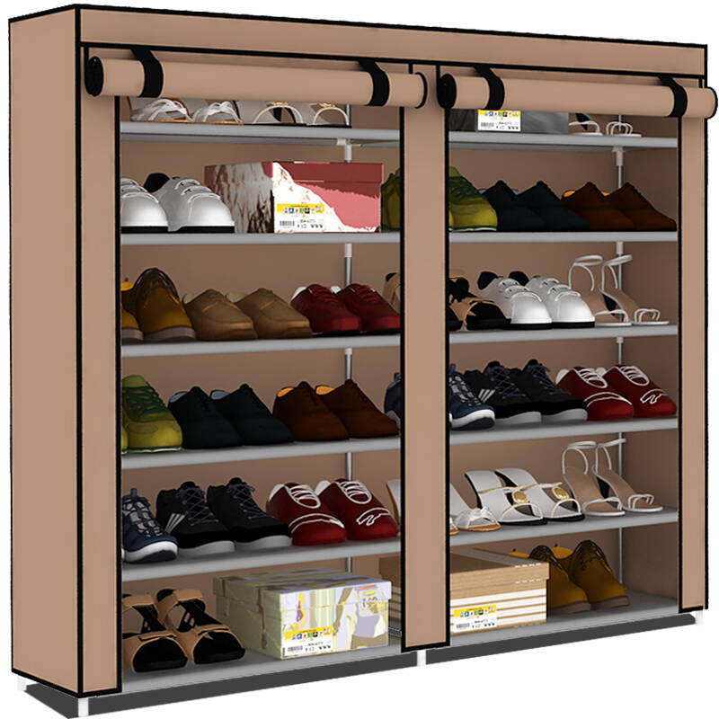 辰光luc suzy 简易鞋柜 双排加固钢架框架 无纺布收纳靴柜防尘鞋架鞋