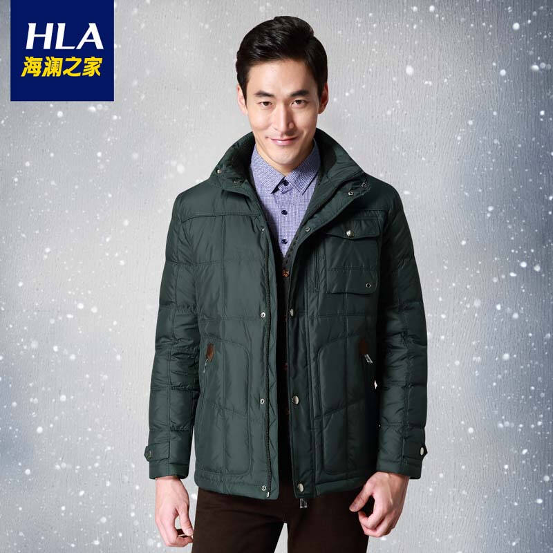 2下海澜之家男装秋冬新品 加厚保暖羽绒服hwraj4g064a 深绿(93) 190