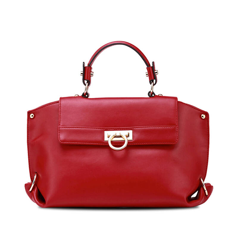 每度(meidu)2015新款欧美简约单肩手提女包130803 红色