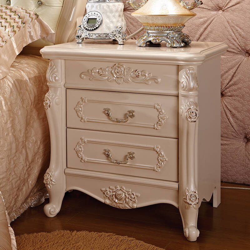 班固家具欧式床头柜象牙色描金卧室家具bg802