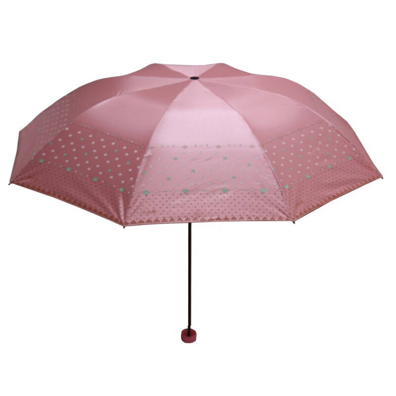 天堂伞 钻石星语金粉靓胶三折蘑菇晴雨伞太阳伞 粉色 33197e