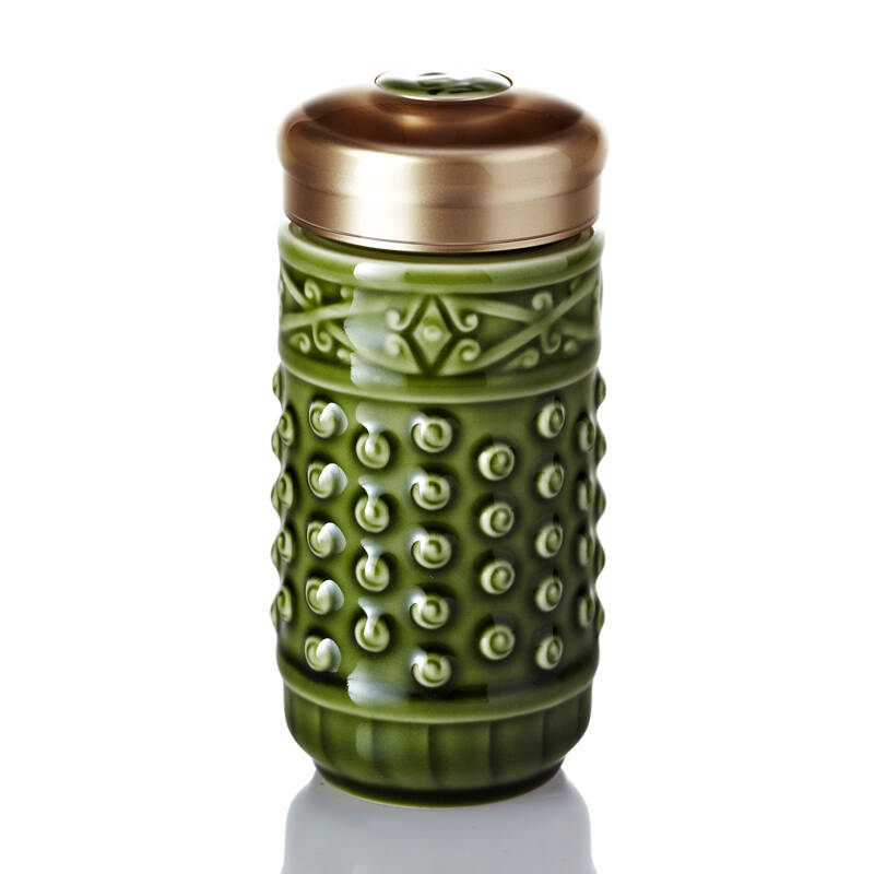 预售乾唐轩活瓷 鎏金小乾坤随身杯单层 陶瓷水杯子商务送领导礼品