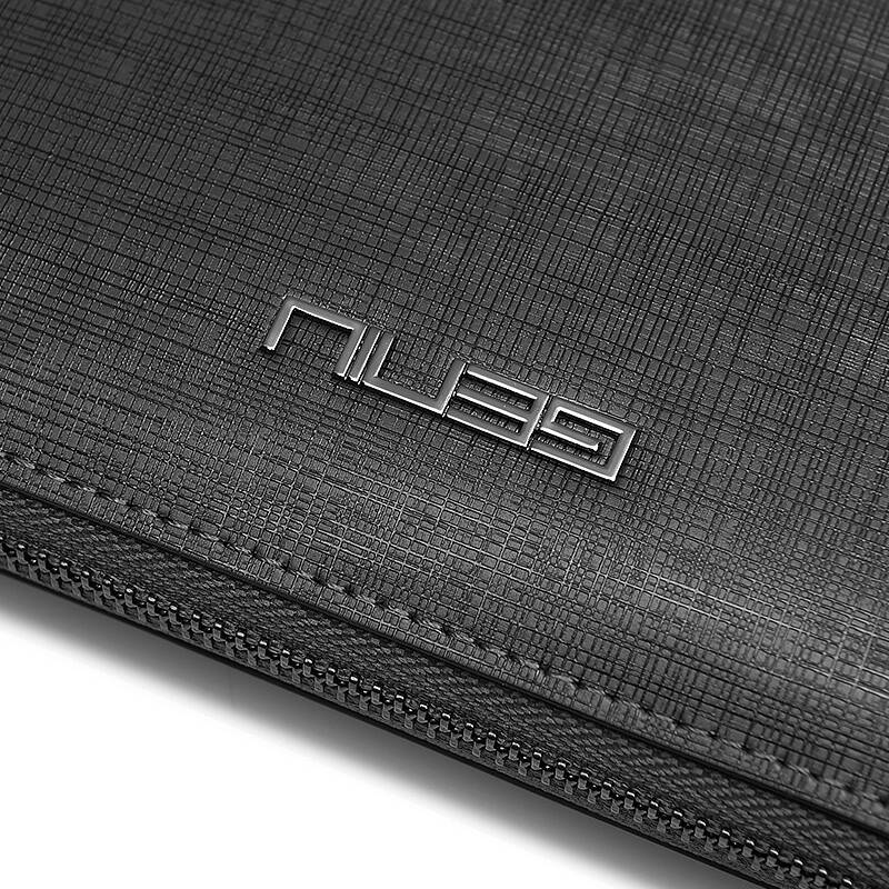 男士多功能手包牛皮长款商务男式牛皮拉链带手挽手拿包手抓包 将军灰