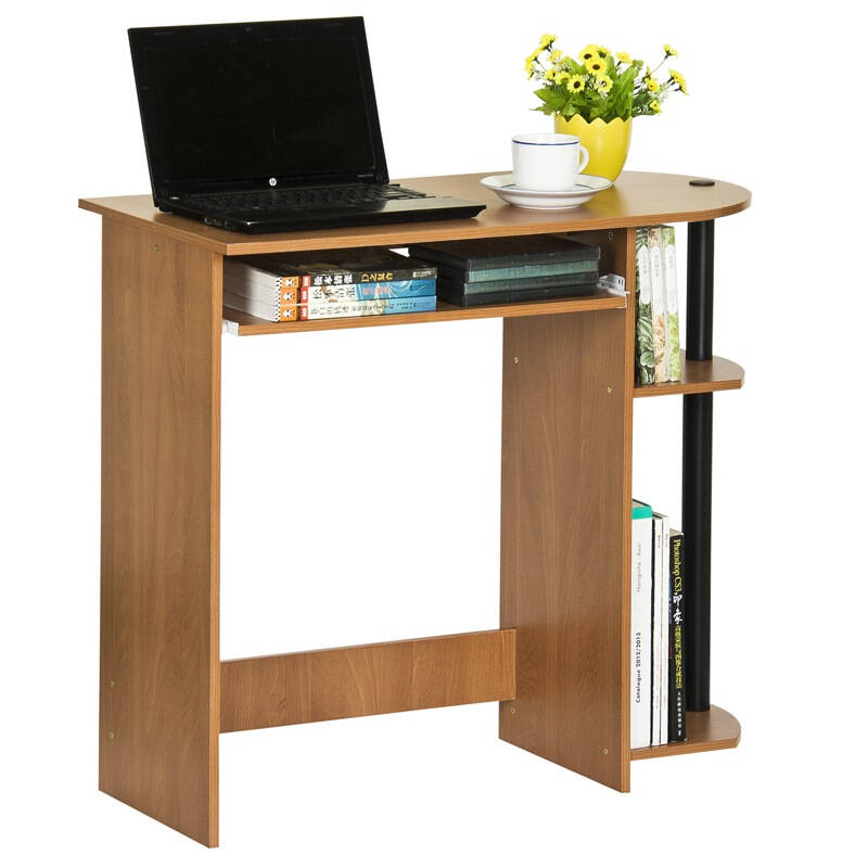 慧乐家 简约弧形电脑桌 多功能书桌 学习桌 红樱桃木色 fnal-14098-1