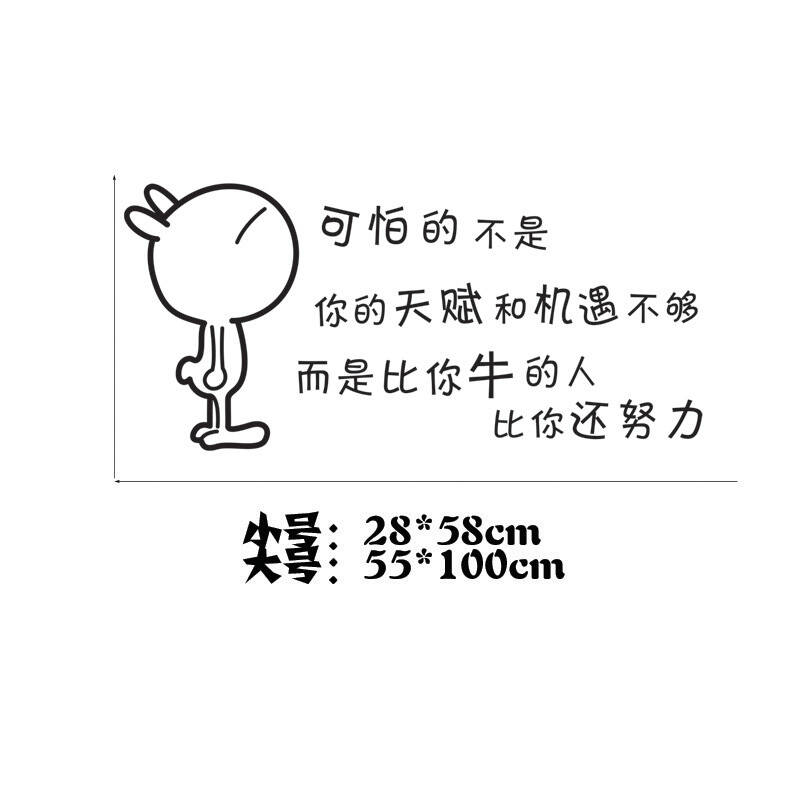 双面墙贴纸 励志标语墙贴 学校学生寝室 公司企业贴画 f 兔斯基语录