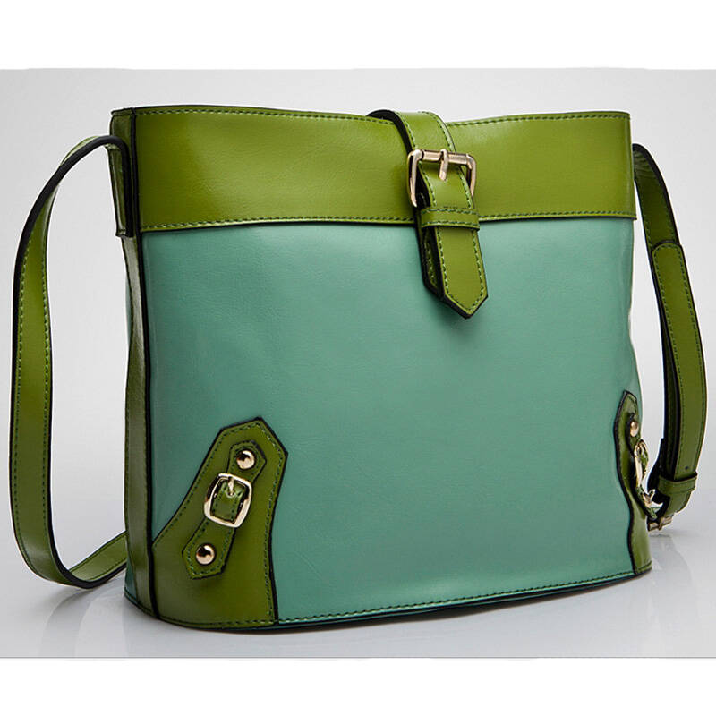 banff班芙 正品女式斜跨包真皮单肩包包牛皮水桶包邮差包糖果女包 湖