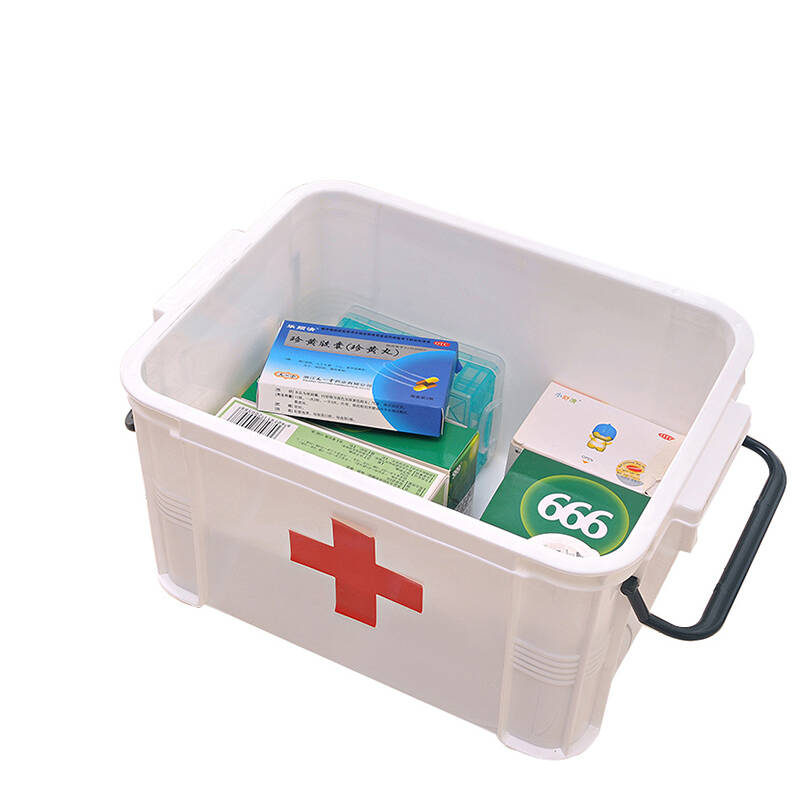 梦思园 大号急救箱 家庭医药箱家用医疗箱 小药盒便携药品盒 白色大号