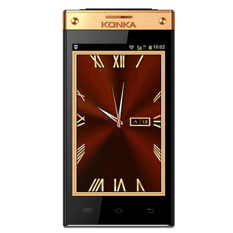 康佳(konka)k77 联通3g翻盖商务智能手机 双卡双待 黑色 金色