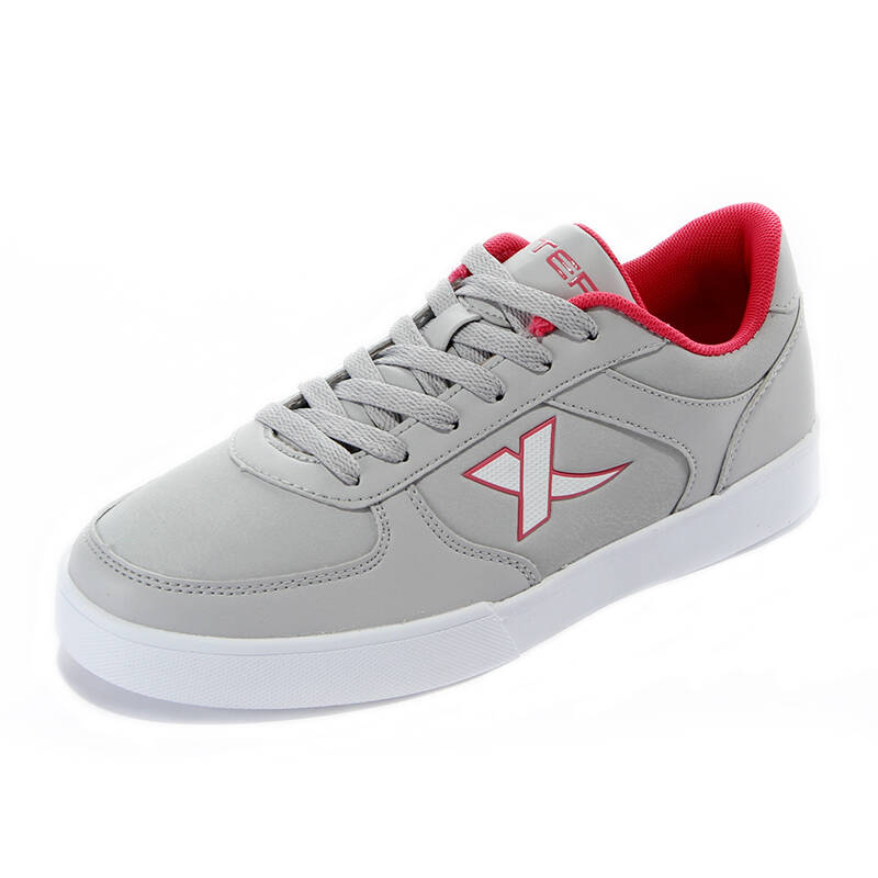 特步xtep女鞋 生活系列板鞋 女士春夏休闲鞋运动鞋986418319398 灰红