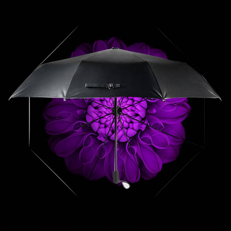 太阳伞 防晒伞 折叠晴雨伞黑胶遮阳伞防紫外线太阳伞 经典黛紫色 55cm