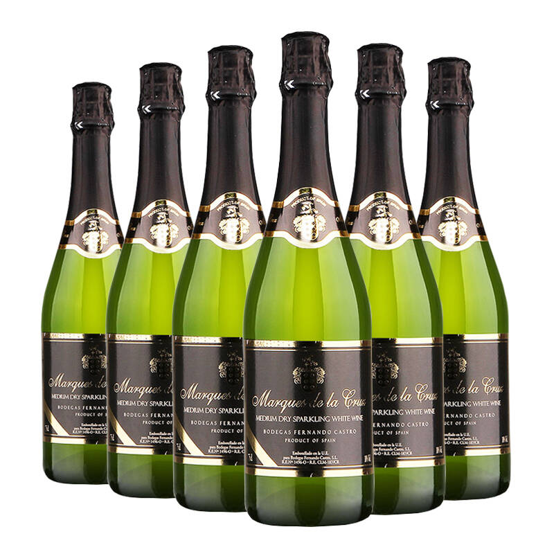 进口红酒 西班牙原瓶 克鲁斯伯爵甜白起泡酒750ml 六瓶装