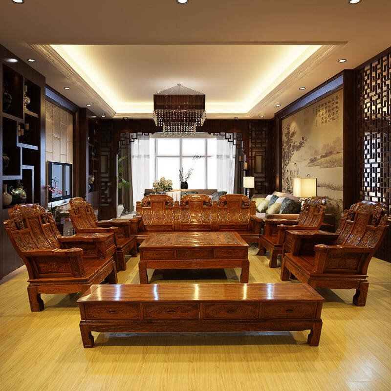 红木家具红木沙发十件套实木客厅组合大象头特价100%刺猬紫檀木