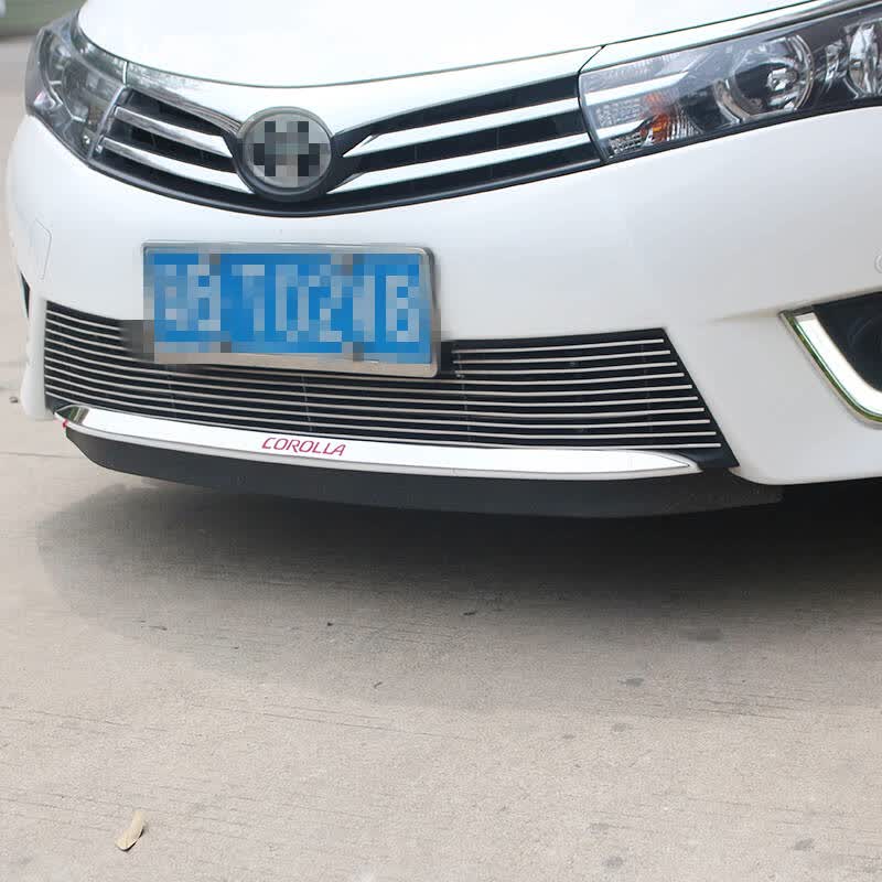 乐炫 丰田2014款11代全新卡罗拉前杠饰条 前保险杠亮条 前唇改装专用