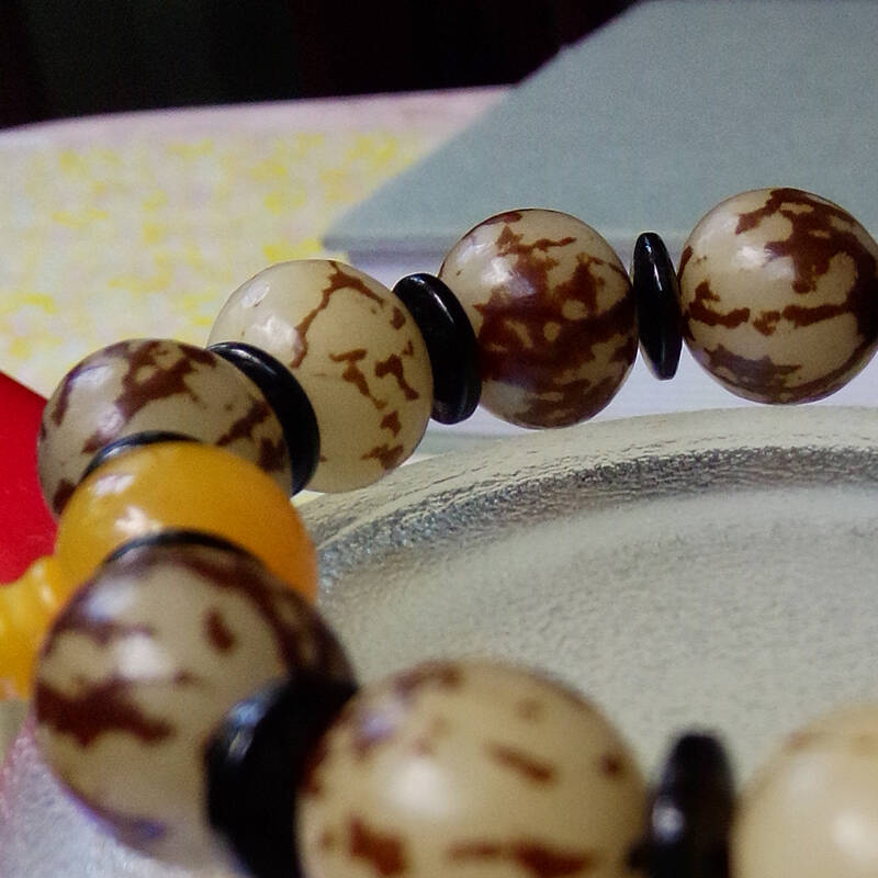 迪谜珂 天然花菩提手串短款 菩提子佛珠手链男女款手链 蜜蜡圆珠 菩提