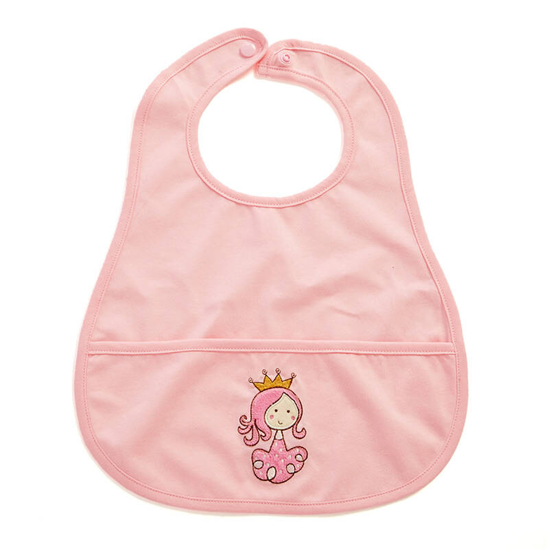 笑巴喜全棉绣花婴儿围嘴口水巾宝宝防水围嘴围兜 安妮公主 防水