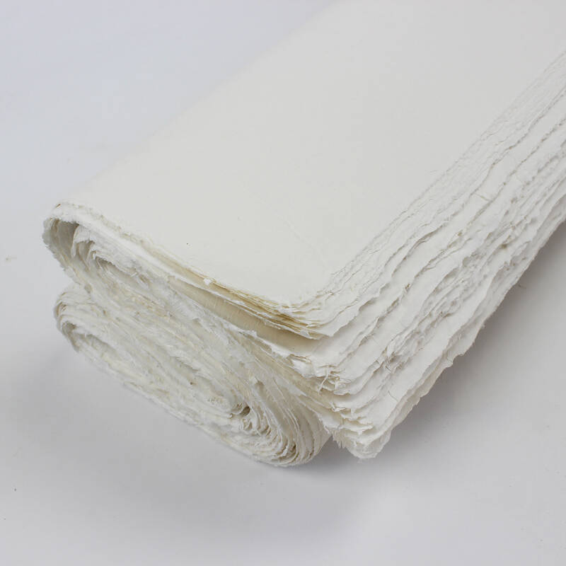 文房四宝纯手工精制四尺生宣毛边纸国画书法装裱托裱画芯宣纸