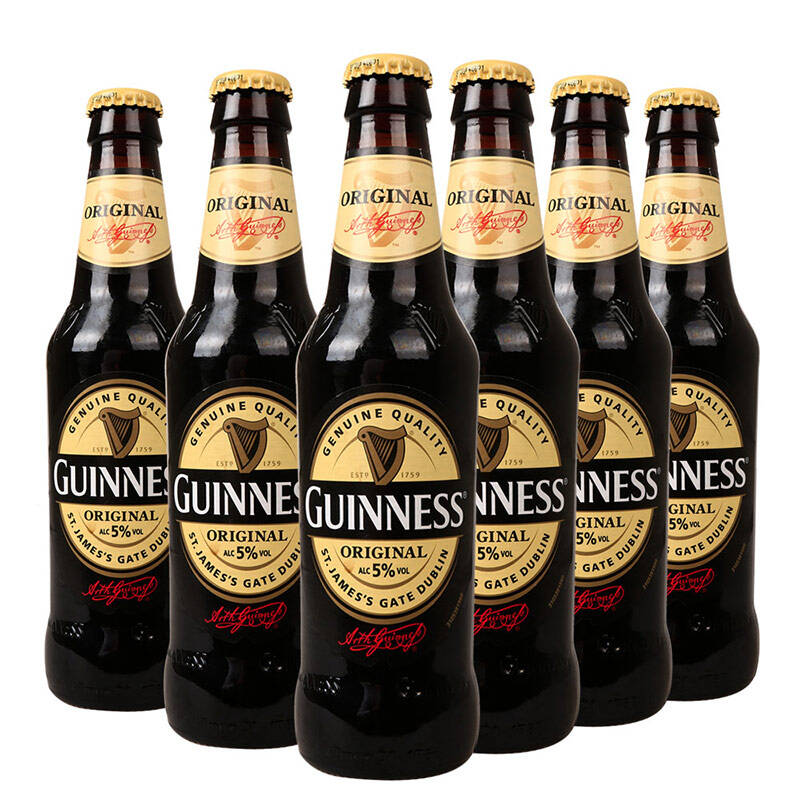 健力士 guinness 进口黑啤酒 330ml*6瓶 著名黑啤品牌 7月9日过期 6支