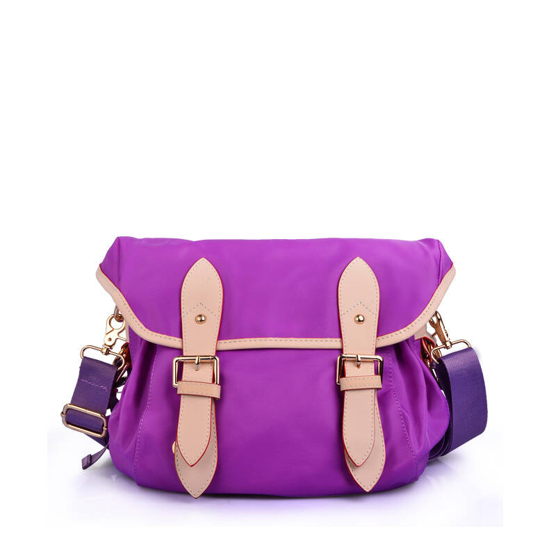 哈哪(hana)英伦复古学院风单肩女包斜挎包邮差包 紫色 b067 京东自营
