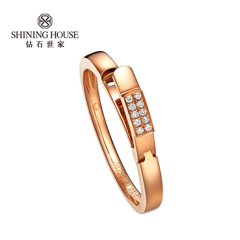 钻石世家shininghouse 18k金钻石情侣戒 永恒密语系列 男士20号