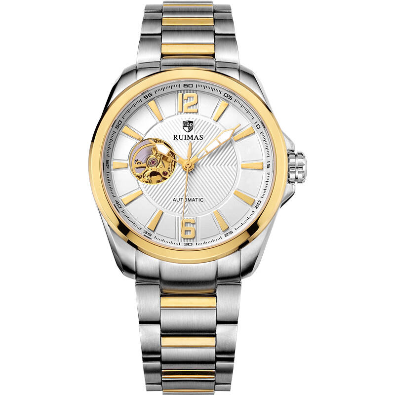 瑞马仕(ruimas)手表男士机械表 全自动机械表精钢带镂空防水男士手表
