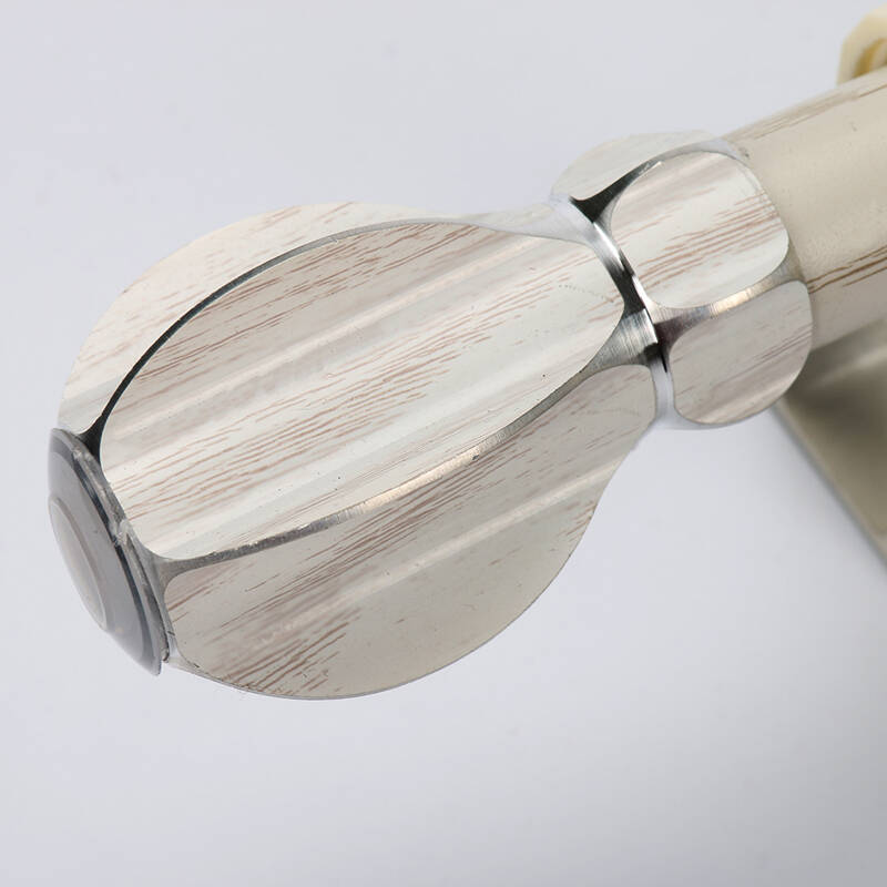 窗帘罗马杆装饰头子多色可选一只价 铝合金木纹白