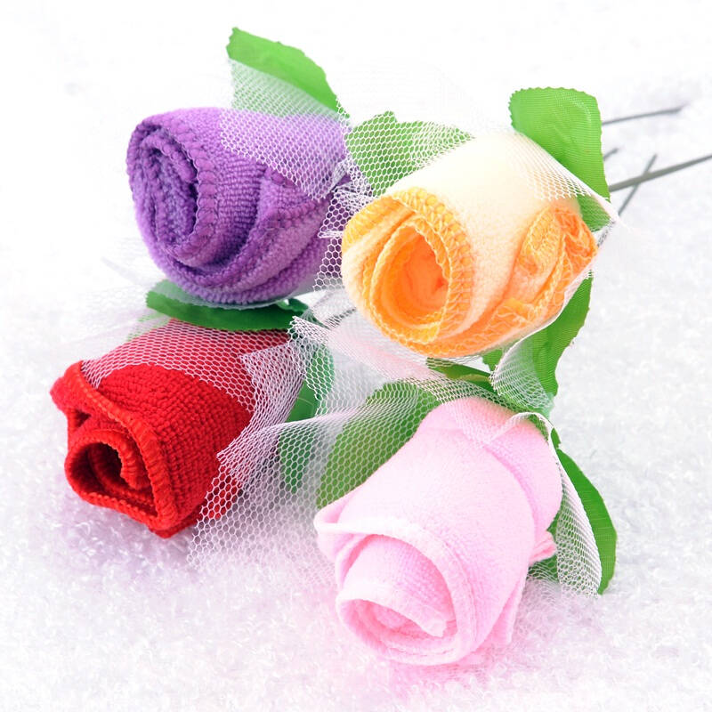 婚庆礼品玫瑰花毛巾 颜色随机发货.