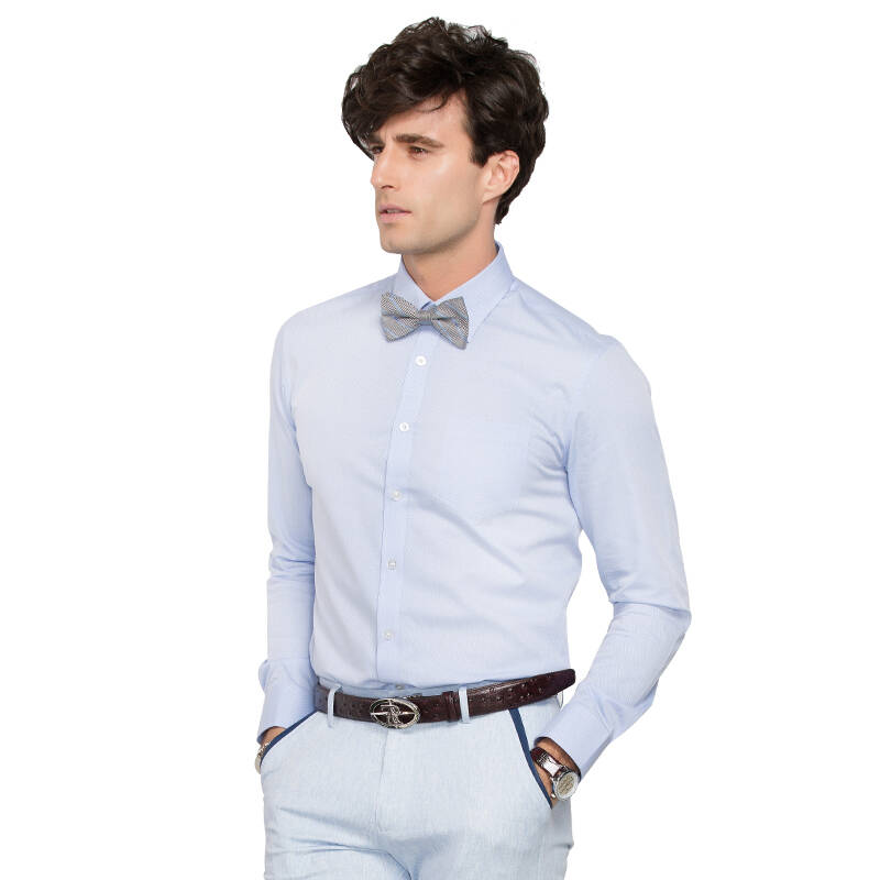 法派fapai s1a0351140商务休闲长袖衬衫 浅蓝色40码 自营