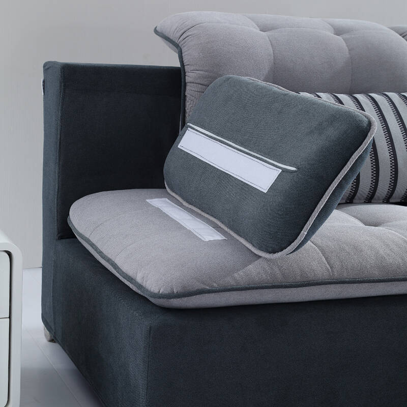 日默瓦 布艺沙发 客厅实木沙发组合家具 现代简约休闲沙发可拆洗 墨兰