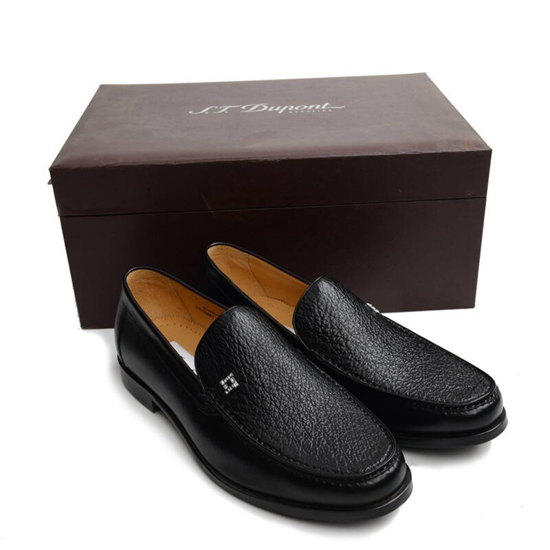dupont法国都彭男鞋 高贵礼盒装商务休闲时尚低帮轻便耐磨皮鞋 黑色e1