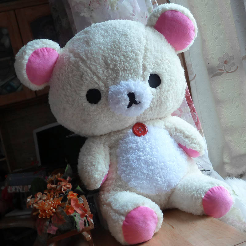 绒古 正版磨磨熊 松驰熊 rirakkuma 轻松熊 公仔 大号 白色情人节礼物