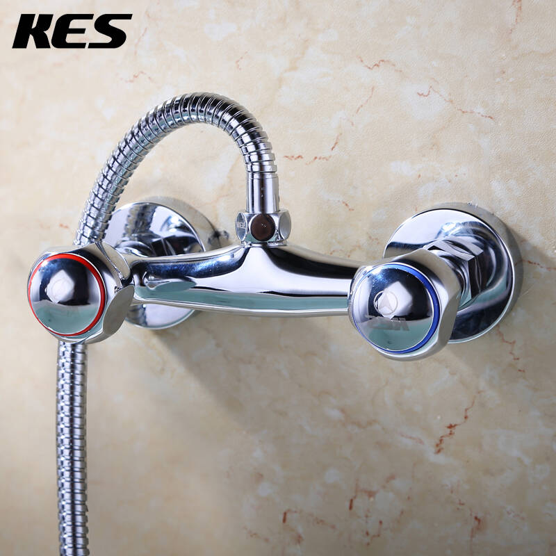 科士力 双把水龙头 冷热淋浴龙头 浴室热水器双孔双控双开关沐浴混水