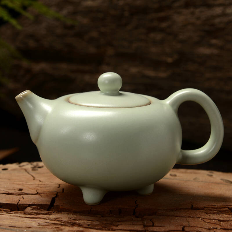 辉跃茶具 汝窑茶壶陶瓷冰裂定窑茶具泡茶壶 雪花釉功夫茶具茶壶 汝窑